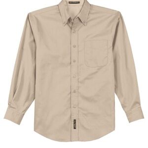 Port Authority Tan Casual Button Down Shirt